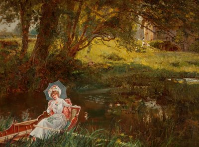 Lady in a Punt by Henry John Yeend King